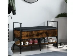 Banco zapatero madera ingeniería roble ahumado 85,5x42x57,5 cm ES487009
