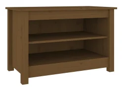 Banco zapatero marrón miel 70x38x45,5 cm Pino macizo