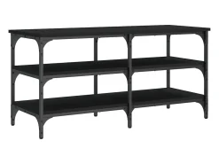 Banco zapatero negro 100x38,5x49 cm madera de ingeniería