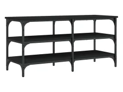 Banco zapatero negro 100x38,5x49 cm madera de ingeniería