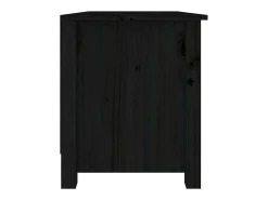 Banco zapatero negro 70x38x45,5 cm Madera maciza de pino