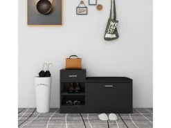 Banco zapatero negro 94,5x31x57 cm Aglomerado