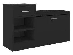 Banco zapatero negro 94,5x31x57 cm Aglomerado