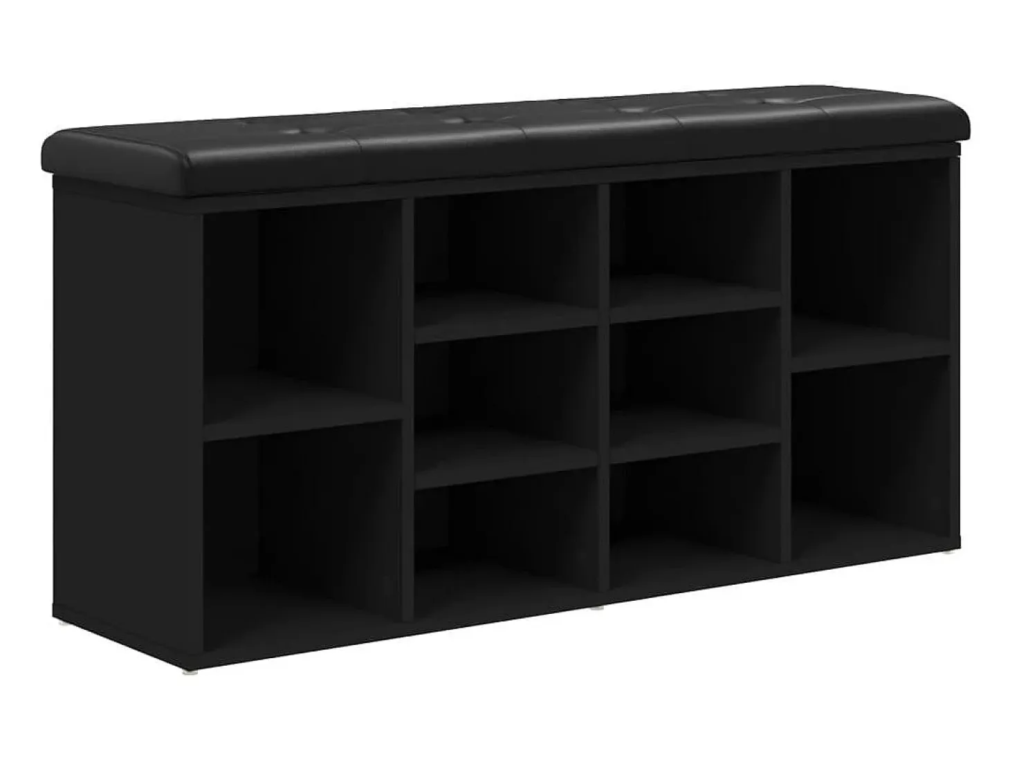 Banco zapatero negro 102x32x50 cm madera de ingeniería
