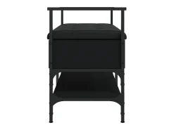 Banco zapatero negro 85,5x42x57,5 cm madera de ingeniería