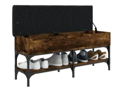 Banco zapatero roble ahumado 102x32x45 cm madera de ingeniería