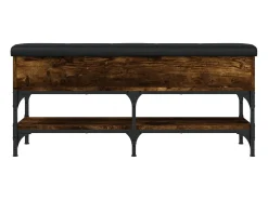 Banco zapatero roble ahumado 102x32x45 cm madera de ingeniería
