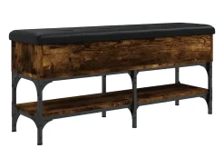 Banco zapatero roble ahumado 102x32x45 cm madera de ingeniería