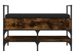 Banco zapatero roble ahumado 85,5x42x57,5 cm madera de ingeniería