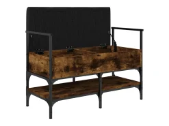 Banco zapatero roble ahumado 85,5x42x57,5 cm madera de ingeniería