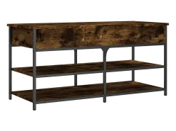 Banco zapatero roble ahumado 100x42,5x50 cm madera de ingeniería