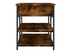 Banco zapatero roble ahumado 100x42,5x50 cm madera de ingeniería