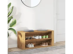 Banco zapatero roble craft 100x35x45cm madera de ingeniería