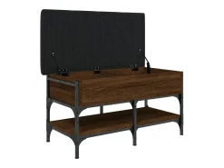 Banco zapatero roble marrón 82x42x45 cm madera de ingeniería