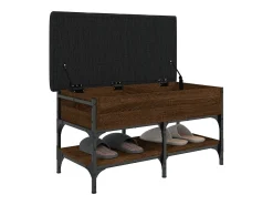 Banco zapatero roble marrón 82x42x45 cm madera de ingeniería
