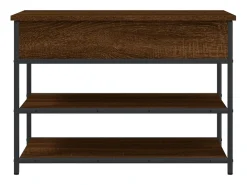 Banco zapatero roble marrón 70x42,5x50 cm madera de ingeniería