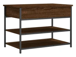 Banco zapatero roble marrón 70x42,5x50 cm madera de ingeniería