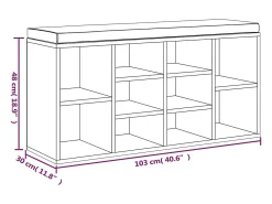 Banco zapatero Sonoma gris 103x30x48 cm Madera de ingeniería