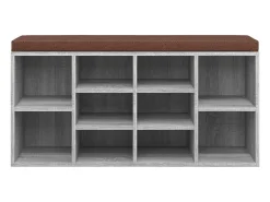 Banco zapatero Sonoma gris 103x30x48 cm Madera de ingeniería