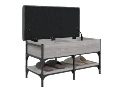 Banco zapatero Sonoma gris 82x42x45 cm madera de ingeniería