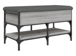 Banco zapatero Sonoma gris 82x42x45 cm madera de ingeniería