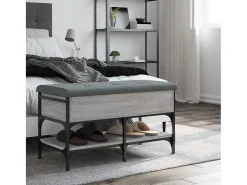 Banco zapatero Sonoma gris 82x42x45 cm madera de ingeniería