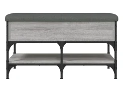 Banco zapatero Sonoma gris 82x42x45 cm madera de ingeniería