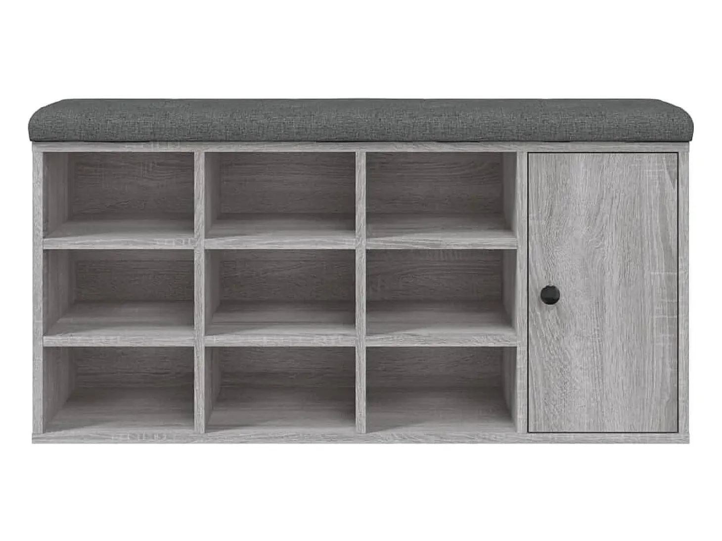 Banco zapatero Sonoma gris 102x32x50 cm madera de ingeniería