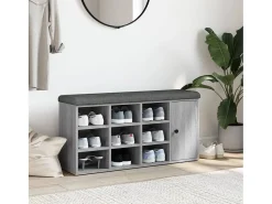 Banco zapatero Sonoma gris 102x32x50 cm madera de ingeniería