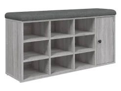 Banco zapatero Sonoma gris 102x32x50 cm madera de ingeniería