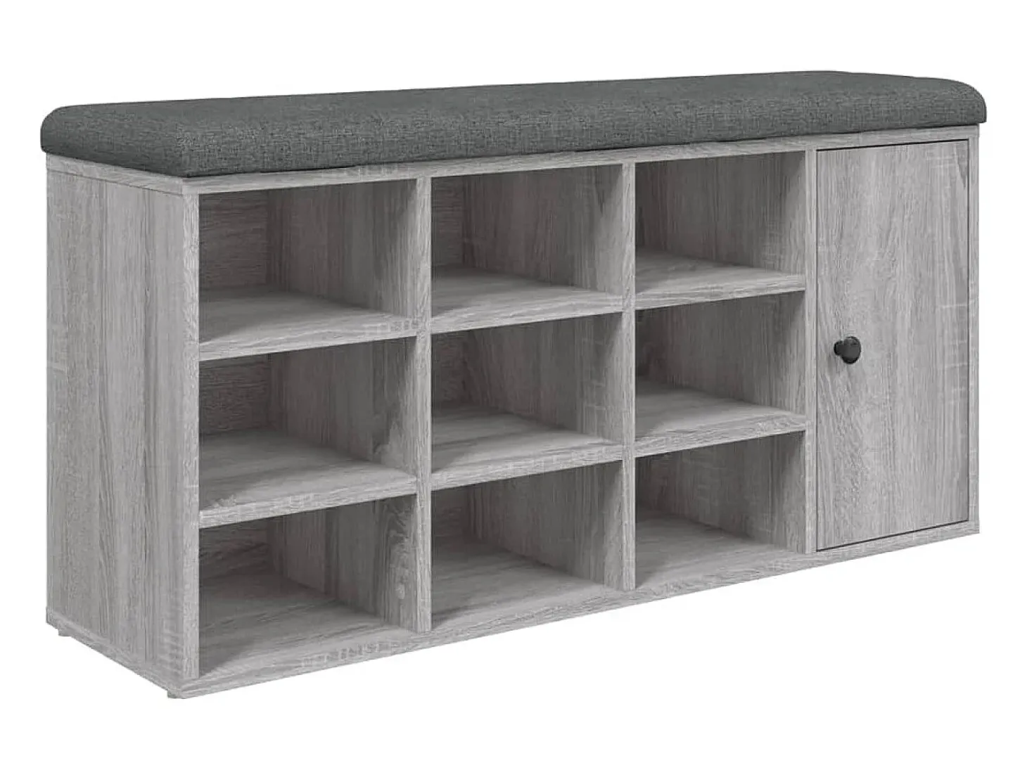 Banco zapatero Sonoma gris 102x32x50 cm madera de ingeniería