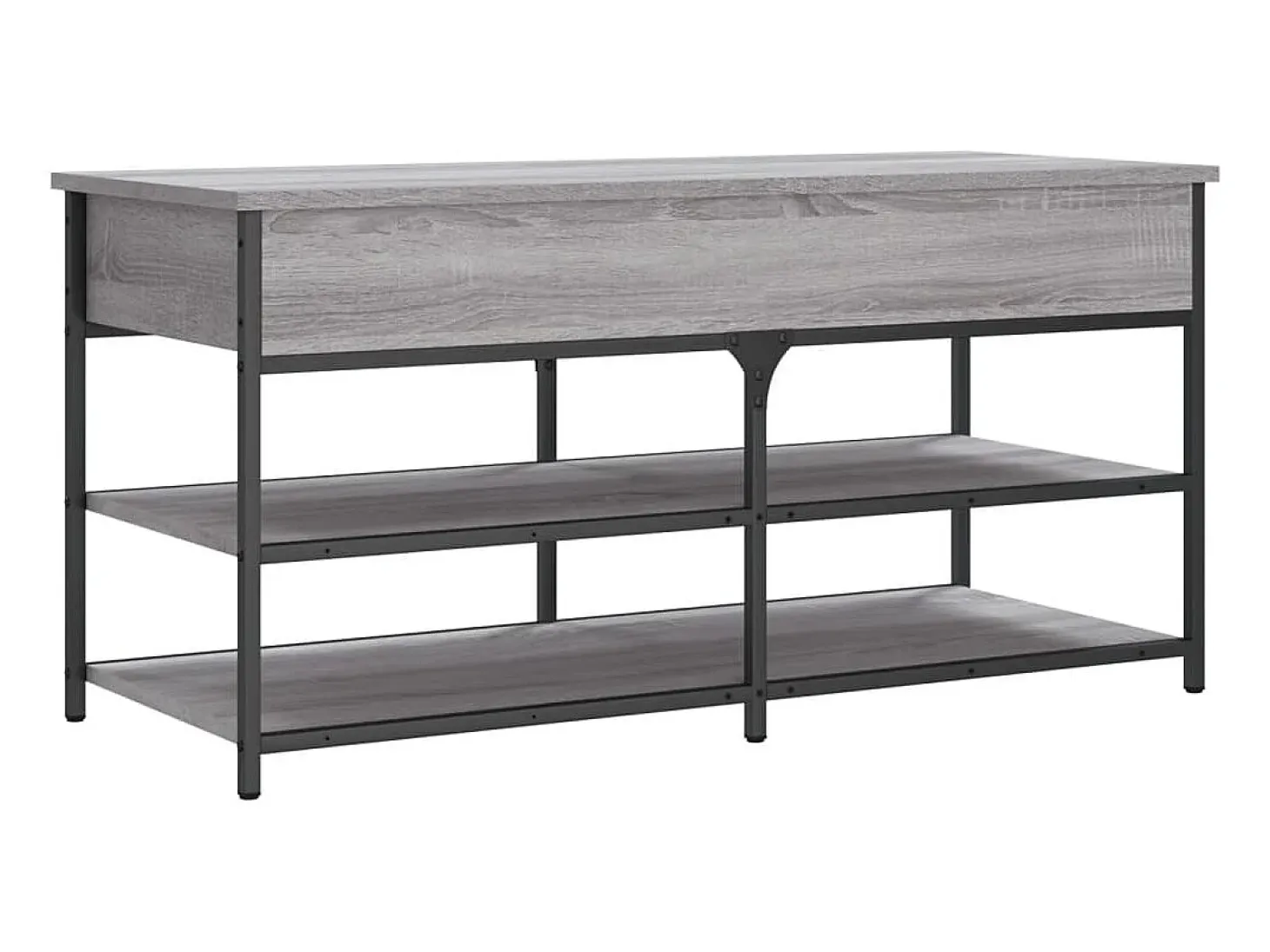 Banco zapatero Sonoma gris 100x42,5x50 cm madera de ingeniería