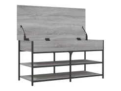 Banco zapatero Sonoma gris 100x42,5x50 cm madera de ingeniería