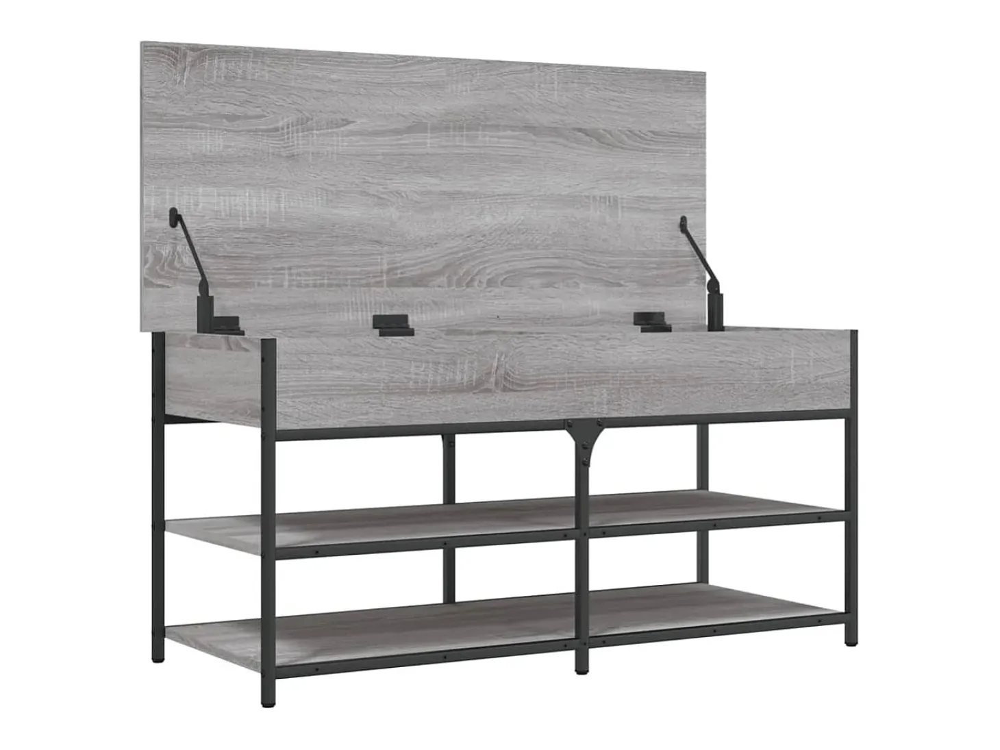Banco zapatero Sonoma gris 100x42,5x50 cm madera de ingeniería