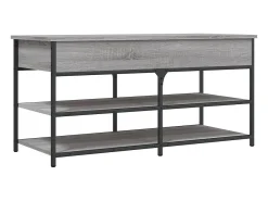 Banco zapatero Sonoma gris 100x42,5x50 cm madera de ingeniería