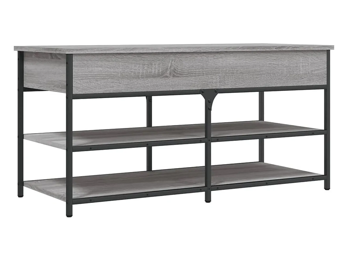 Banco zapatero Sonoma gris 100x42,5x50 cm madera de ingeniería