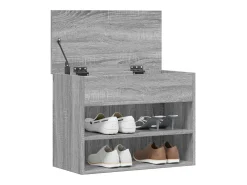 Banco zapatero Sonoma gris 60x30x45 cm Madera de ingeniería