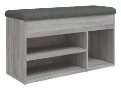Banco zapatero Sonoma gris 82x32x45,5 cm Madera de ingeniería