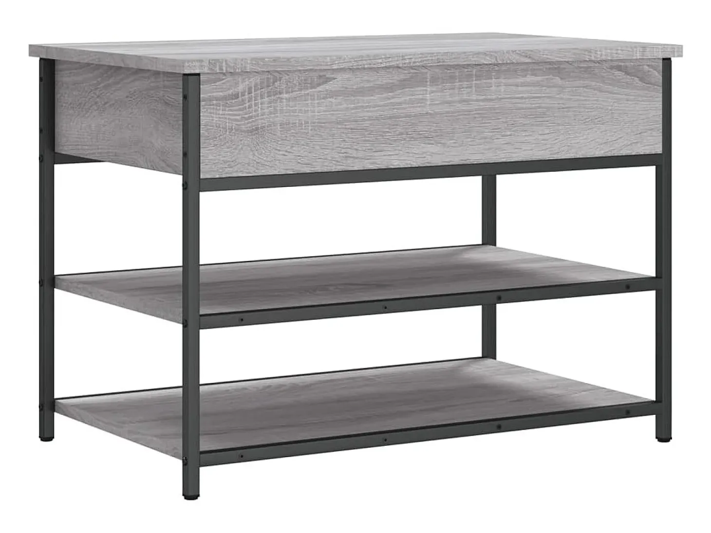 Banco zapatero Sonoma gris 70x42,5x50 cm madera de ingeniería