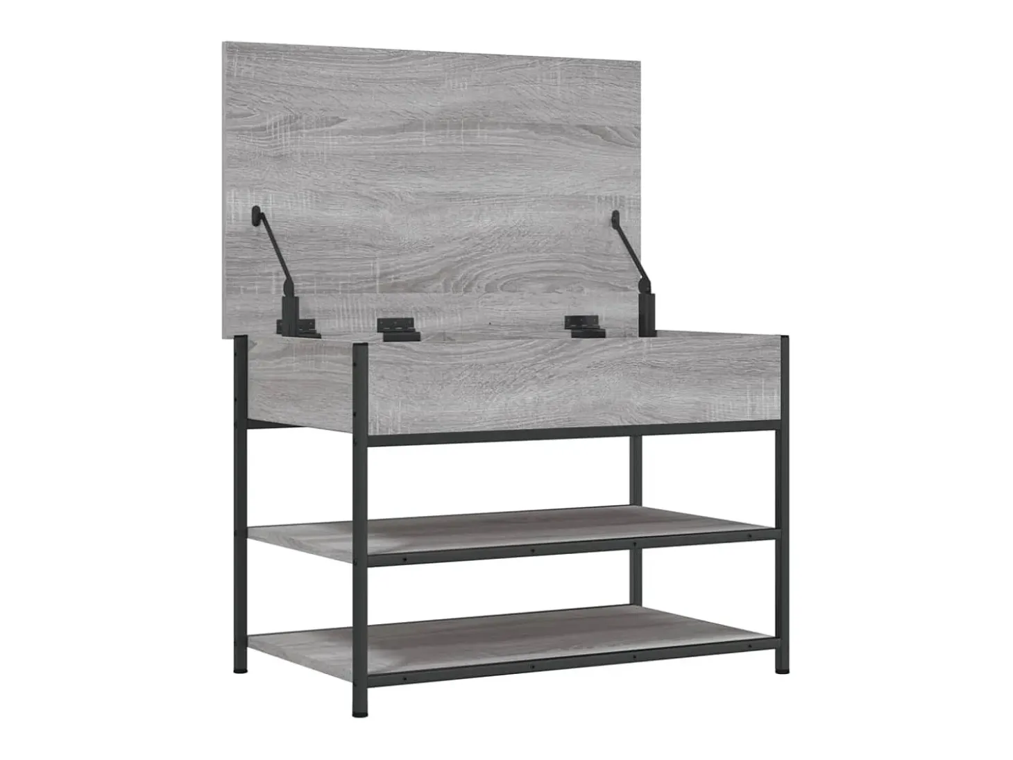 Banco zapatero Sonoma gris 70x42,5x50 cm madera de ingeniería
