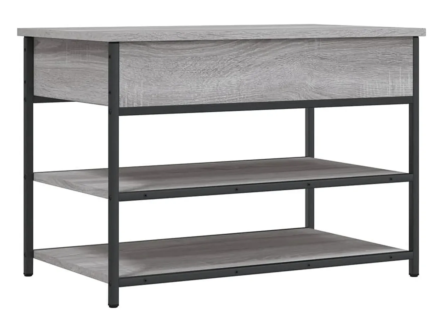 Banco zapatero Sonoma gris 70x42,5x50 cm madera de ingeniería