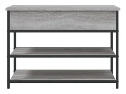 Banco zapatero Sonoma gris 70x42,5x50 cm madera de ingeniería