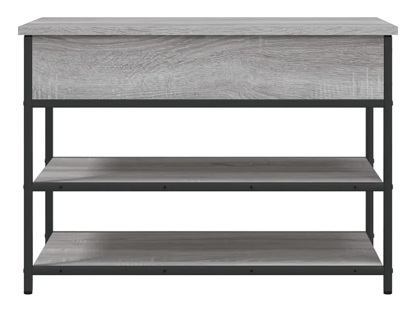 Banco zapatero Sonoma gris 70x42,5x50 cm madera de ingeniería