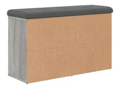 Banco zapatero Sonoma gris 82x32x50 cm madera de ingeniería