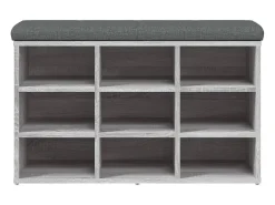 Banco zapatero Sonoma gris 82x32x50 cm madera de ingeniería