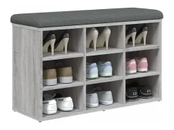 Banco zapatero Sonoma gris 82x32x50 cm madera de ingeniería