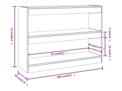Basma Estantería/divisor de espacios gris hormigón 100x30x72 cm