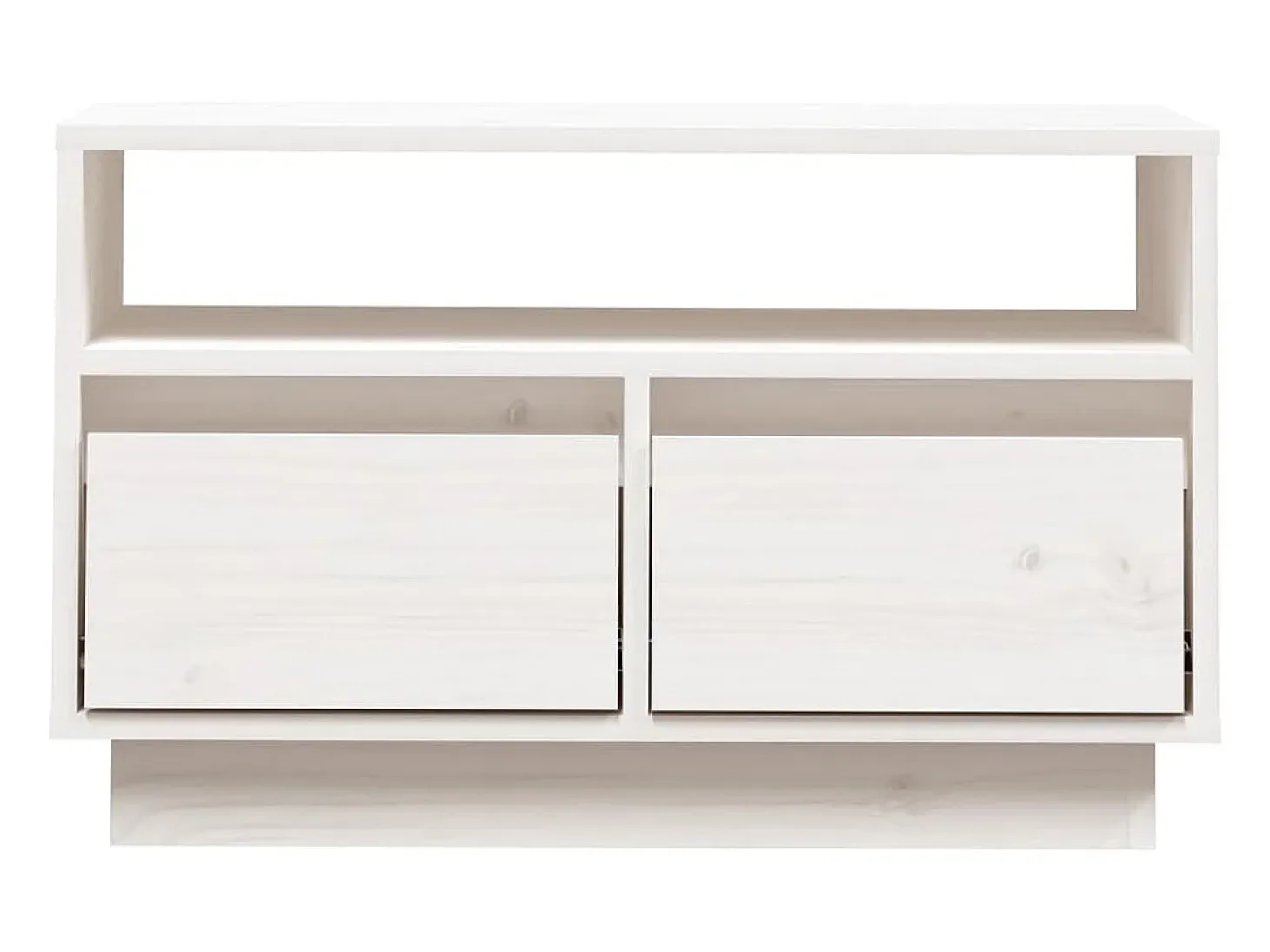 Bemidji Mueble de TV de madera maciza de pino blanco 60x35x37 cm