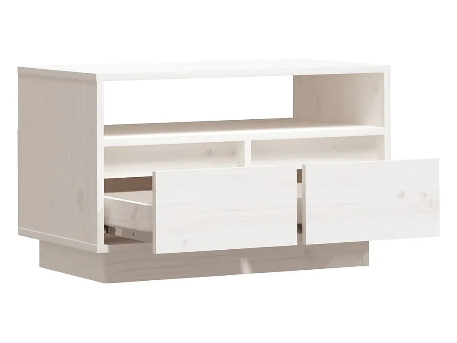 Bemidji Mueble de TV de madera maciza de pino blanco 60x35x37 cm