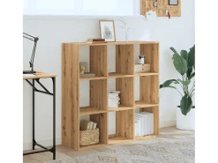 Biblioteca de madera de ingeniería roble artesano 102x32x102 cm ES551193
